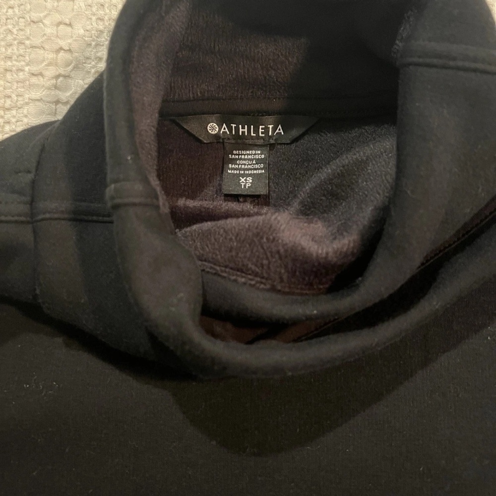 Athleta Cozy Karma Twist Neck Sweatshirt Black Women’s XS - Picture 4 of 5